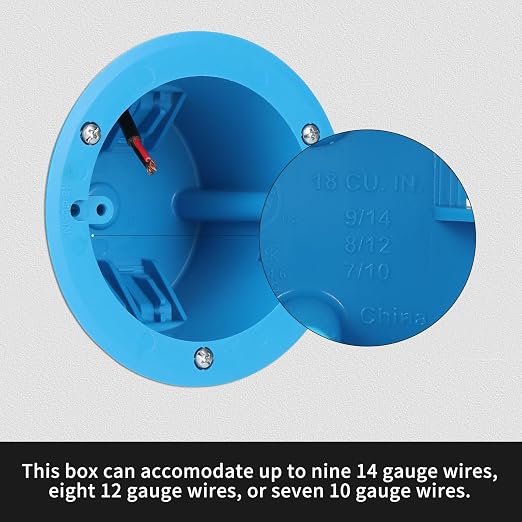 Old Work Electrical Ceiling Box，1 Gang PVC Round Electrical Box | 4.25" Dia，18 - Image 3
