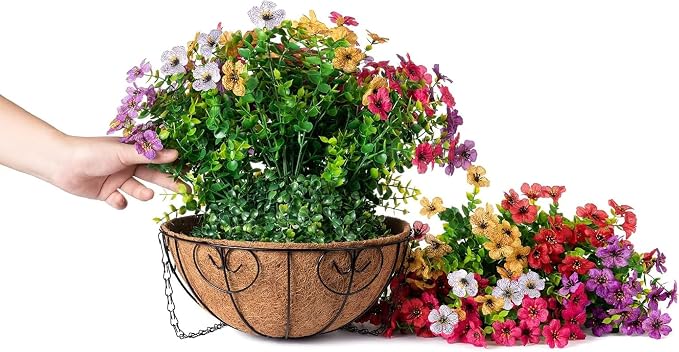 Artificial Faux Hanging Plants Flowers Basket - Image 5