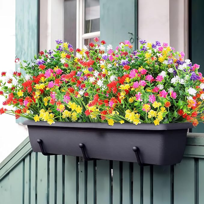AGIRL Artificial Flowers Outdoor UV Resistant Fake Plant Garden Patio Decor | - Image 4