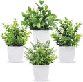 Der Rose 4 Pack Fake Plants, no-care potted greenery, by DerRose