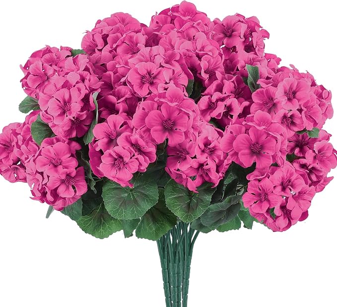 Hananona 12 Pcs Artificial Geranium Flowers - Image 8