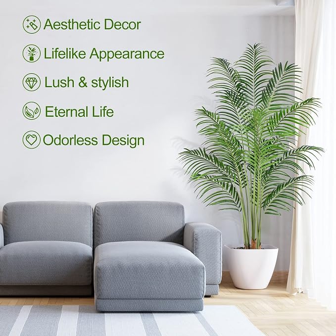 Artificial Palm Tree 6ft Tall Fake Palm Tree Indoor Decor - Image 2
