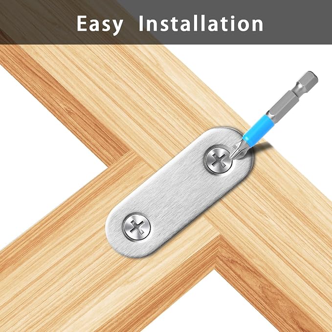 12 Pcs Mending Plate, 1.81 x 0.6 inch Stainless Steel Flat Plates - Image 4
