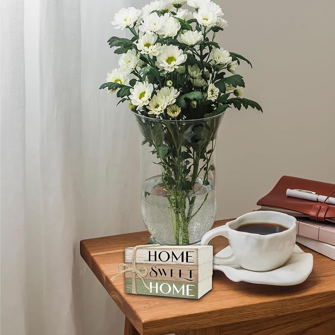 Mini Decorative Books For Home Decor, Small Wood Book Stack For Table Decor - Image 5