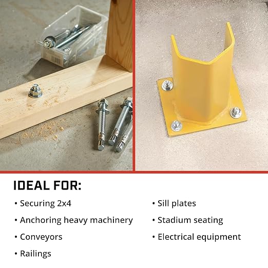 Red Head TruBolt 3/4 x 5-1/2" Heavy-Duty Wedge Concrete Anchors - Image 5