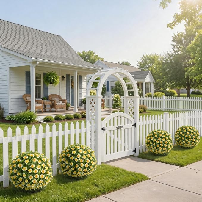 Artificial Yellow Boxwood Topiary Ball Tree - Image 3