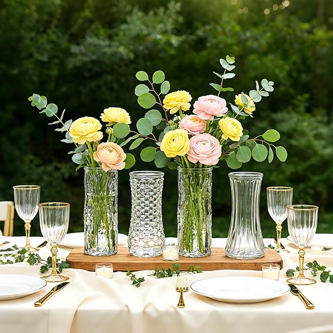 24 Pack Mini Glass Bud Vases, Small Clear Flower Vases Bulk | - Image 7