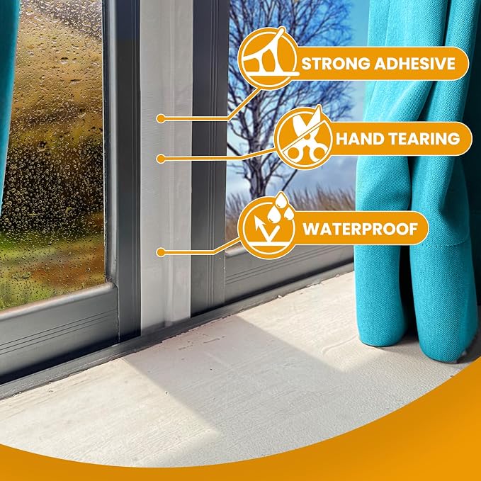 White Window Weather Sealing Tape, Window Draft Isolation Sealing Film Tape - Image 3