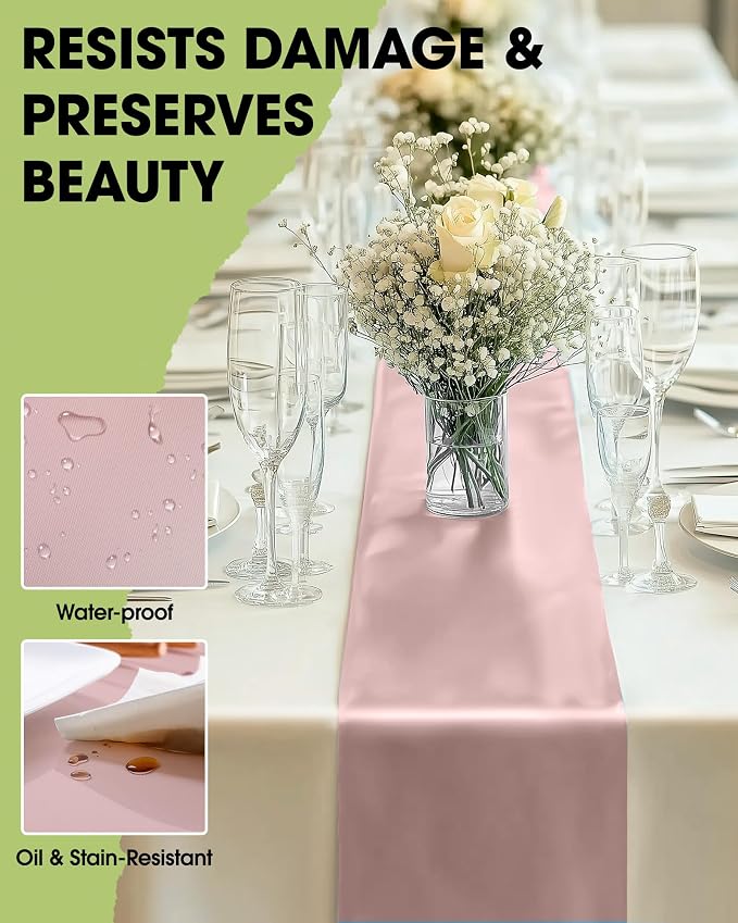Pureegg Dusty Pink Plastic Table Runners - Image 3