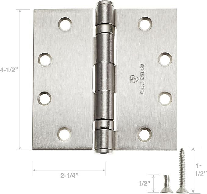 Cauldham Commercial-Grade 4-1/2" Full Mortise Ball-Bearing Door Hinges - Image 4