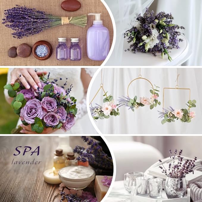 Glicrili Dried Lavender Flowers Real Stems Purple Bouquet - Image 5