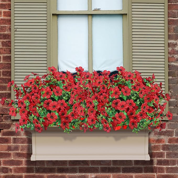 24 Pcs Artificial Flowers for Outdoors Decorations, UV resistant, faux plastic - Image 6