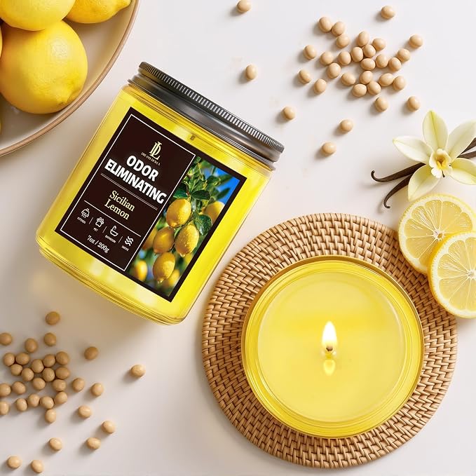 4 Pack Odor Eliminating Highly Fragranced Candle, Eliminates 95% of Food - Image 6