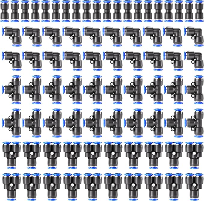 TAILONZ PNEUMATIC 1/4 Inch od Push to Connect Fittings Pneumatic Fittings Kit - Image 8
