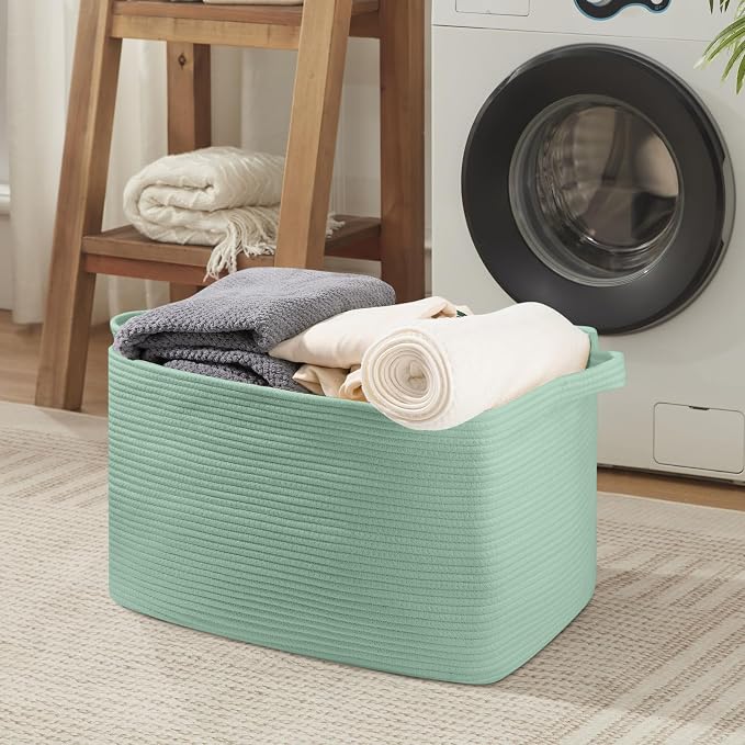 OIASKET 95L Extra Large Blanket Basket, Rectangle Nursery Blanket Storage - Image 5