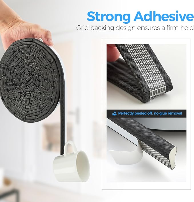 Weather Stripping Door Seal, 2 Rolls x 196 Inch Self-Adhesive Wedge, Fits - Image 4