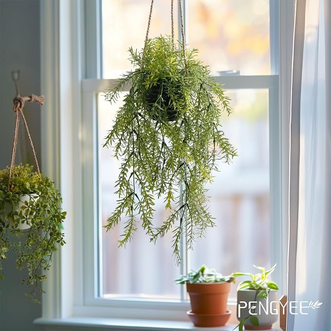 3 Packs 18.5" Fake Hanging Plants - Image 2