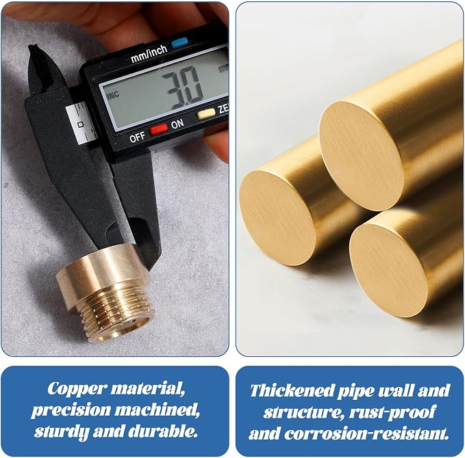2 Packs 1/2 Male to Female Brass Fittings, Brass Pipe Fitting Adapter G Adapter - Image 5