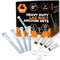 Concrete Anchors Set with 6" Lag Bolt, Lag Shield and Washer by XposeSafety