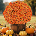24PCS Artificial Fall Flowers for Outdoors, Fake Mums, Fall Decorations for by AmberFun