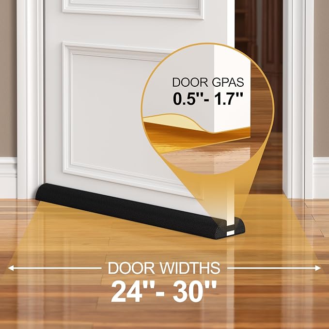 HADOR 30 Inch Door Draft Stopper, Fits 24-30" Doors, 0.5-1.7" Gaps, Blocks - Image 5