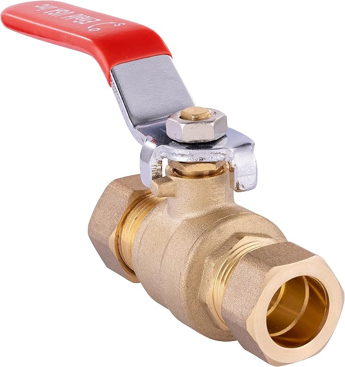 1PC 1/2 Inch Compression Brass Ball Valve, Heavy Duty-VALVE114 - Image 3