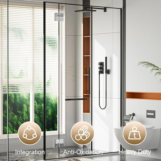 Alise Glass Shower Door Hinges, 180 Degree Shower Door Hinges - Image 5