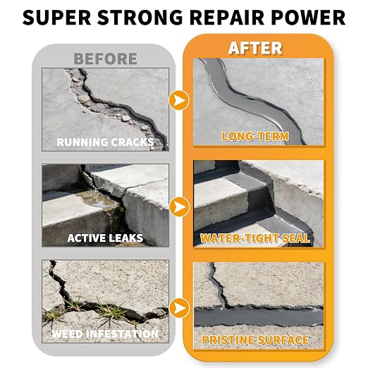 Concrete Crack Filler – Self-Leveling Cement Crack Repair Sealant, Waterproof & - Image 7