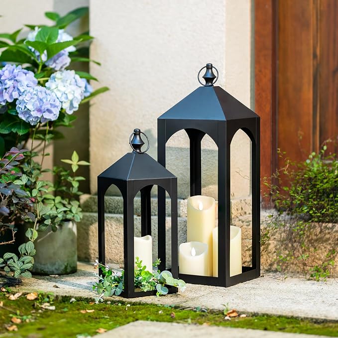 24" & 17" Large Outdoor Floor Lantern, - Image 8