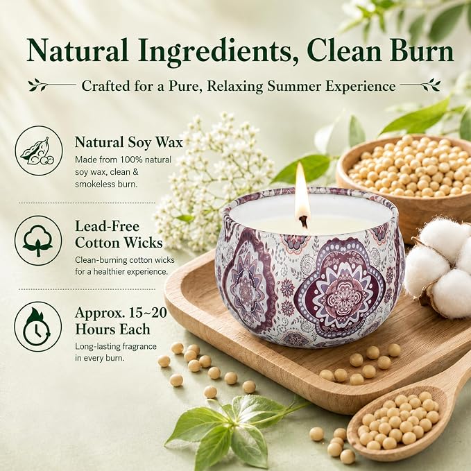 Scented Candles Gift Set, 12 Pack Soy Wax Aromatherapy Candles | 12 Summer - Image 3