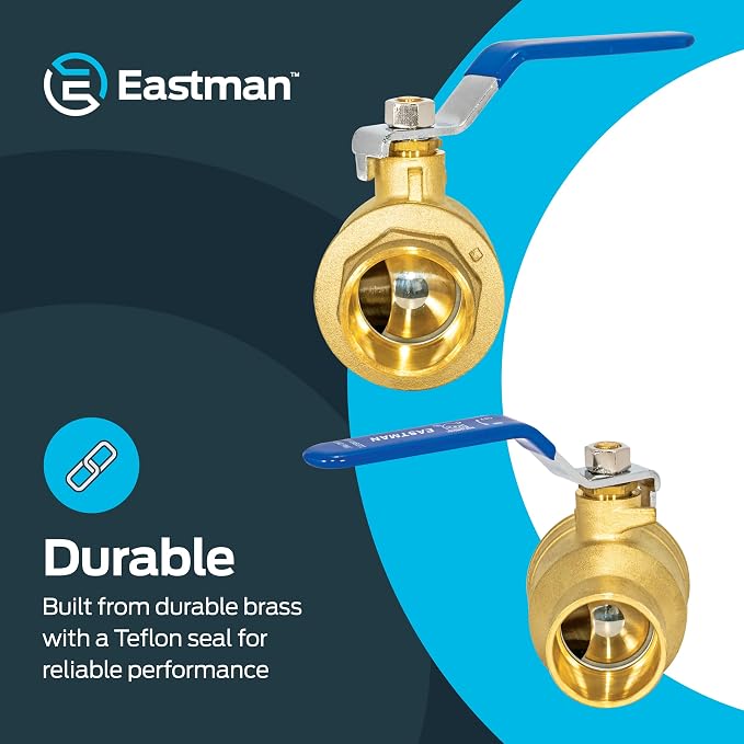 Eastman Heavy Duty Full Port Brass Ball Valve, 1-1/4 in Sweat x 1-1/4 in Sweat - Image 4