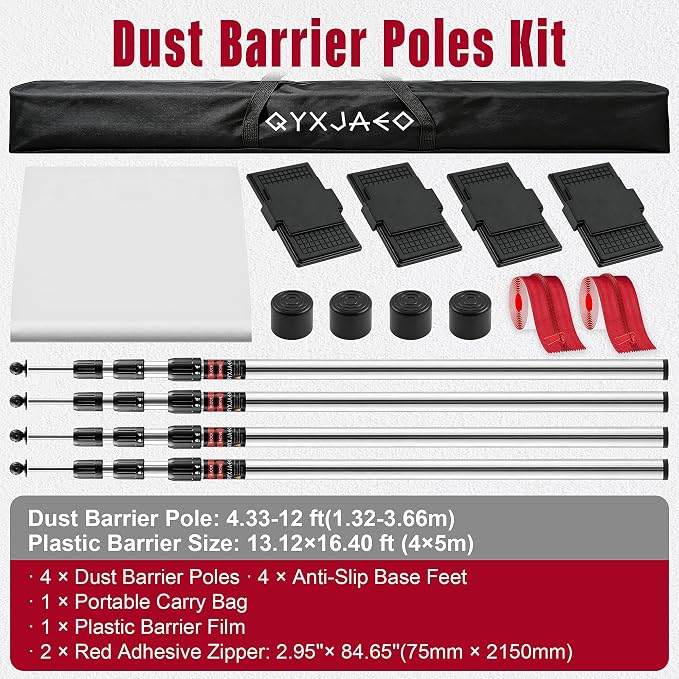 12FT Dust Barrier Poles System - Image 6