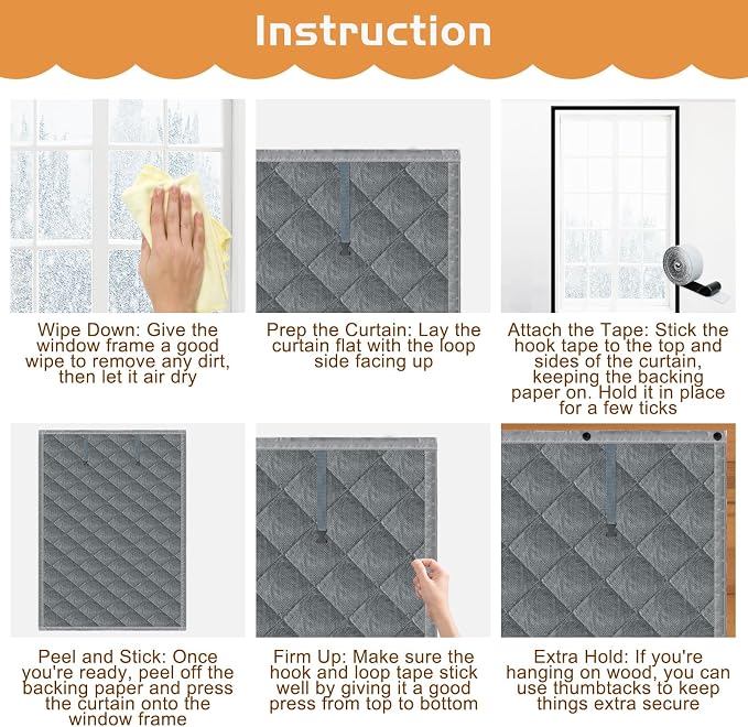 Window Insulation kit, 3-Layer Cotton Thermal Insulated Window Cover 47 Inch x - Image 7
