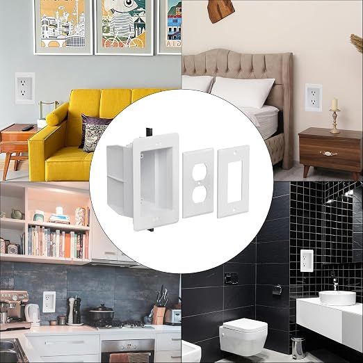 Recessed Outlet/Electrical Box Single Gang, Recessed Outlet Box - Image 7
