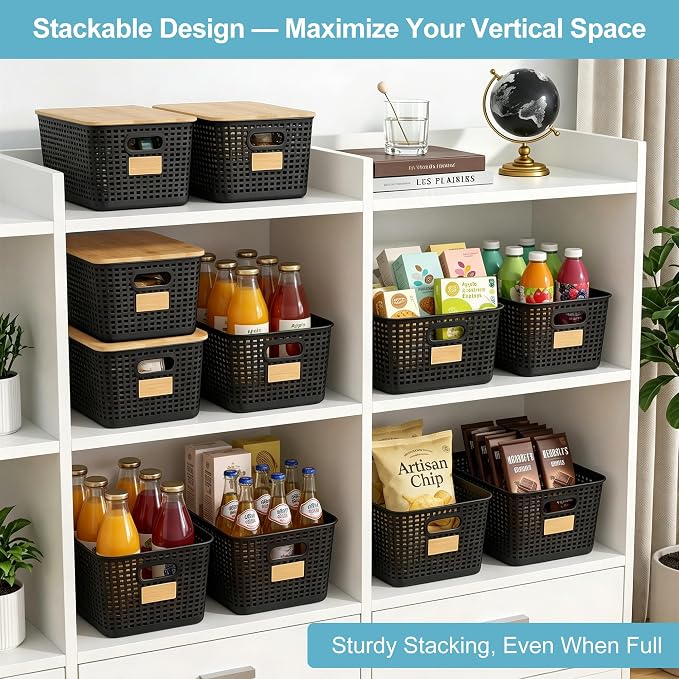 2 Pack Tall Plastic Storage Bins - Image 3