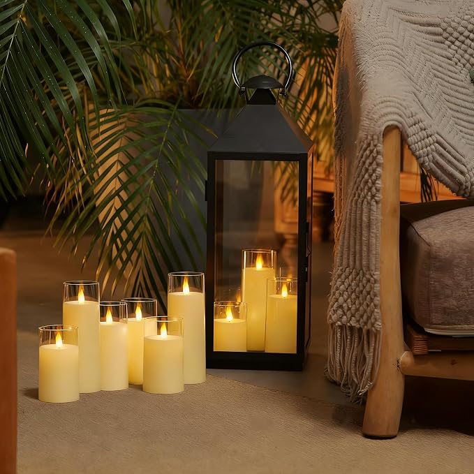 Homemory Ivory Flickering Flameless Candles, Battery Operated Acrylic LED - Image 3