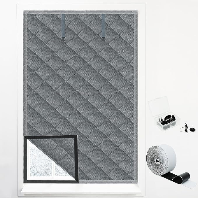 Window Insulation kit, 3-Layer Cotton Thermal Insulated Window Cover 47 Inch x by Hlimior