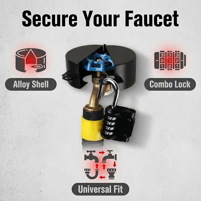 Gate Valve Locking Device Metal Black, no Installation Required, Can Prevent - Image 6