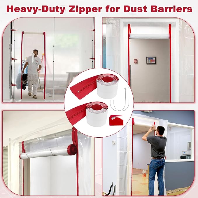 2 Pack Heavy-Duty Dust Protector Zipper Self-Adhesive Zipper - Image 6