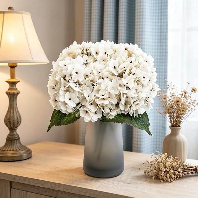 Kimura's Cabin 6pcs Artificial Hydrangea Flowers Fake Hydrangeas, Wedding Party - Image 3