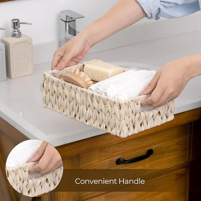 GRANNY SAYS Wicker Baskets for Organizing, Shallow Storage Bins, Wicker Storage - Image 7