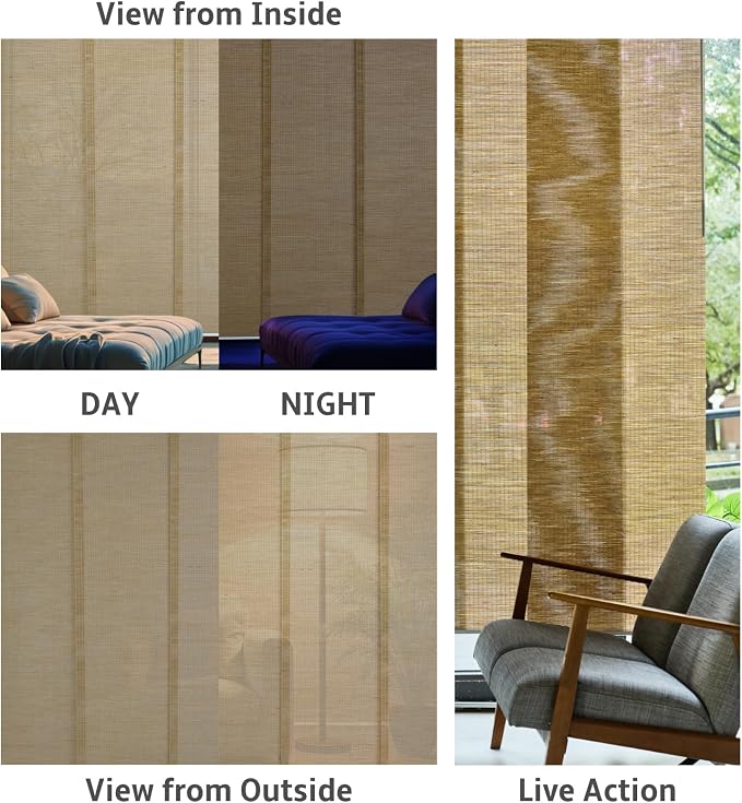 Replacement Fabric Panels for Sliding Glass Door, Fabric Only, Natural Woven - Image 6