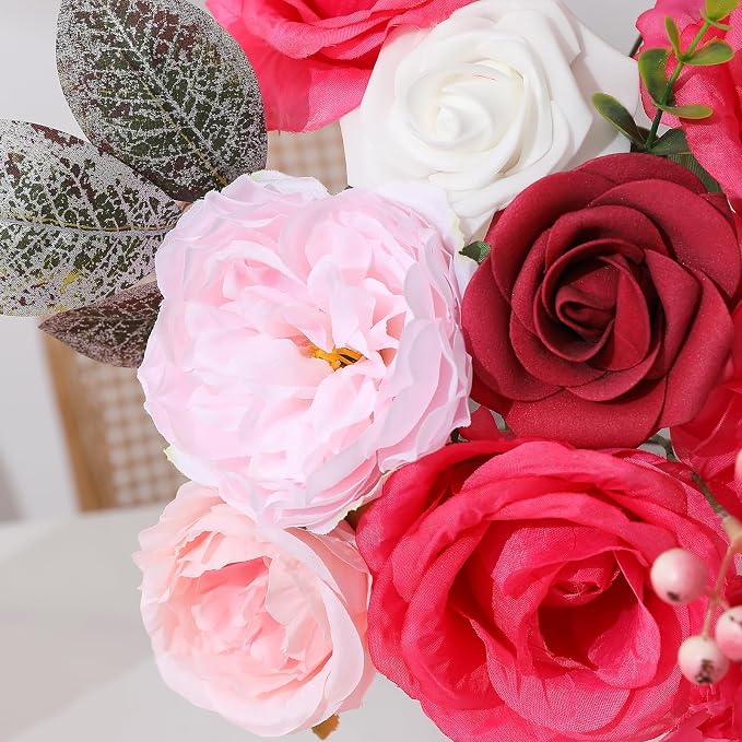 Artificial Flowers Fake Rose Flowers Dahlia - Image 2