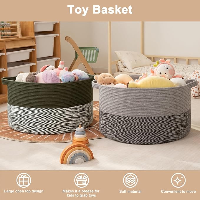 OIAHOMY 90L XXXLarge Blanket Basket - Image 3