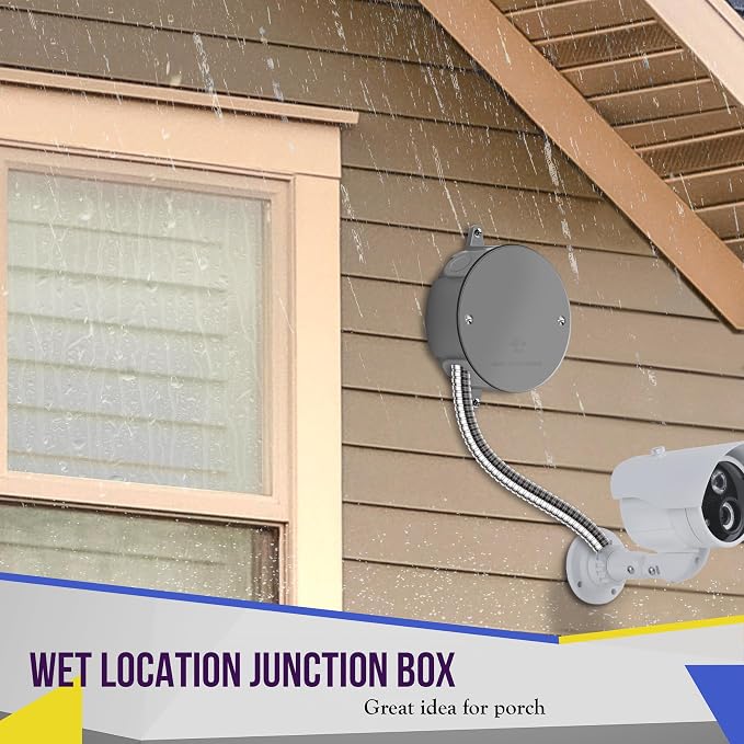 ENERLITES 4” Diameter Round Weatherproof Outlet Box - Image 4