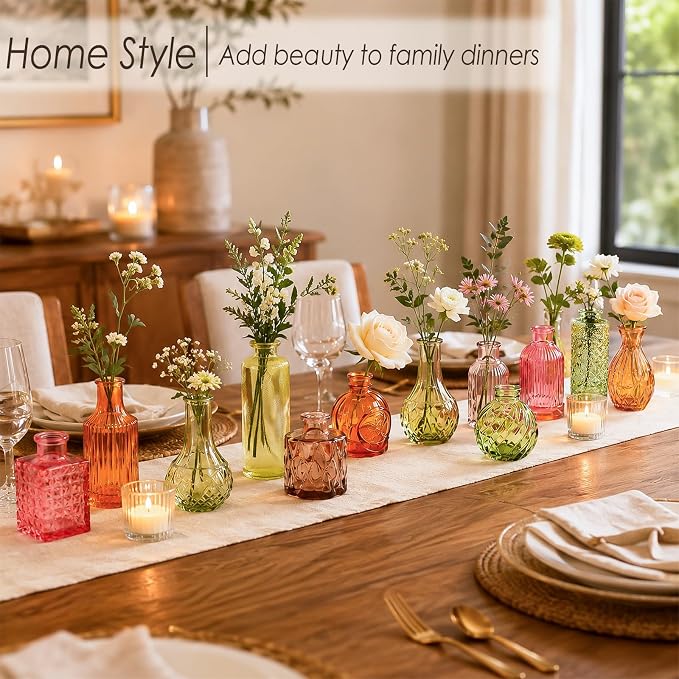 UPBUD Colored Glass Bud Vases Set of 36, Fall Vases - Image 2