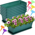 Fasmov 7 Pack 17 Inches Flower Window Box Plastic Vegetable Planters by Fasmov