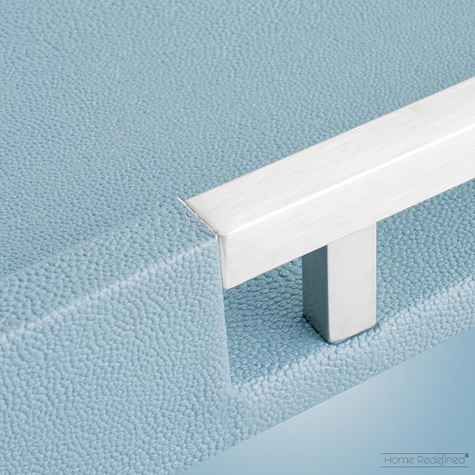 Modern 17.5"x12" Rectangle Baby Light Blue Glossy Shagreen Faux Leather - Image 6