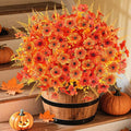16PCS Artifcial Fall Flowers, Silk Flowers by AmberFun