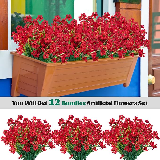 Lnoicy 12 Pcs Artificial Flowers - Image 3